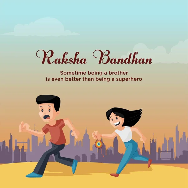 Banner Design Indyjskiego Tradycyjnego Festiwalu Szczęśliwy Raksha Bandhan Szablon — Wektor stockowy