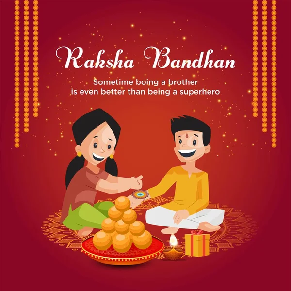 Σχεδιασμός Banner Του Ινδικού Παραδοσιακού Φεστιβάλ Ευτυχισμένη Raksha Bandhan Πρότυπο — Διανυσματικό Αρχείο