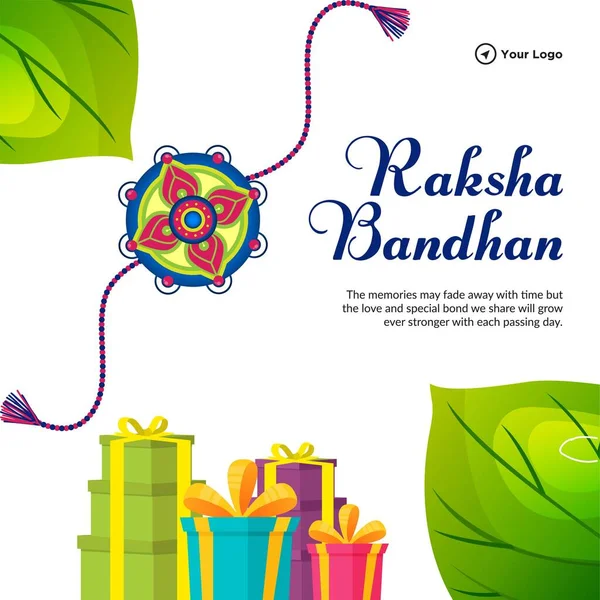 Σχεδιασμός Banner Του Ινδικού Παραδοσιακού Φεστιβάλ Ευτυχισμένη Raksha Bandhan Πρότυπο — Διανυσματικό Αρχείο