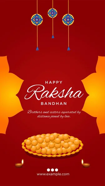 Traditionelles Indisches Festival Glücklich Raksha Bandhan Porträtvorlage Design — Stockvektor