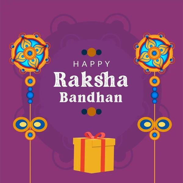 Festival Indio Tradicional Feliz Raksha Bandhan Banner Plantilla — Archivo Imágenes Vectoriales