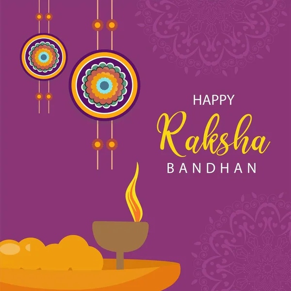 Tradycyjny Indyjski Festiwal Szczęśliwy Raksha Bandhan Szablon Baner — Wektor stockowy