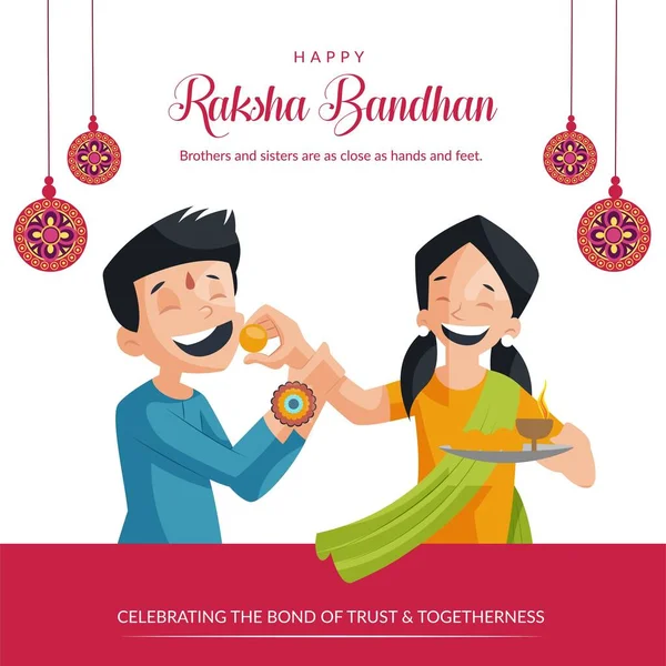 伝統的なインドの祭り幸せなRaksha Bandhanバナーテンプレート — ストックベクタ
