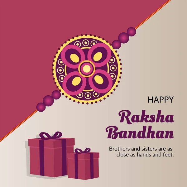 Tradiční Indický Festival Šťastný Raksha Bandhan Banner Šablony — Stockový vektor