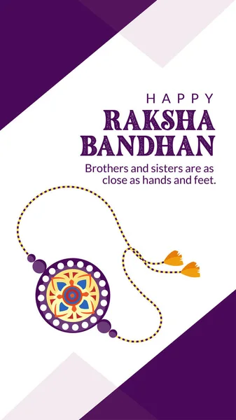 Tradycyjny Indyjski Festiwal Szczęśliwy Raksha Bandhan Portret Szablon Projekt — Wektor stockowy