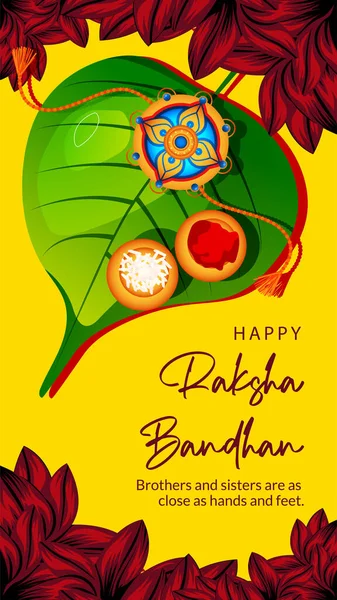 Tradiční Indický Festival Šťastný Raksha Bandhan Portrét Šablony Design — Stockový vektor