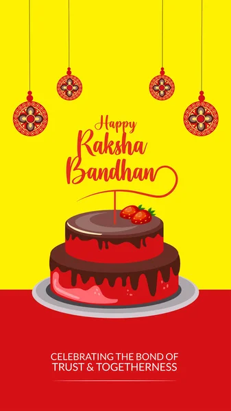 Παραδοσιακό Ινδικό Φεστιβάλ Ευτυχισμένη Raksha Bandhan Πορτρέτο Πρότυπο Σχεδιασμό — Διανυσματικό Αρχείο