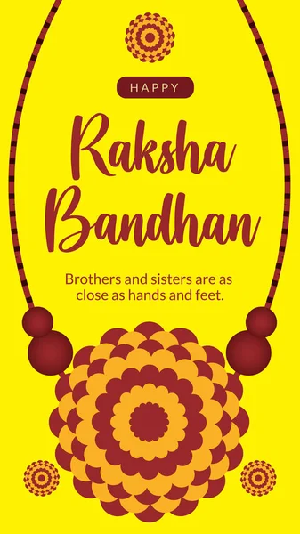 Tradiční Indický Festival Šťastný Raksha Bandhan Portrét Šablony Design — Stockový vektor