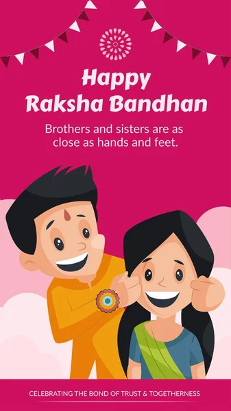 Traditional Indian Festival Happy Raksha Bandhan Portrait Template Design Vector Graphics