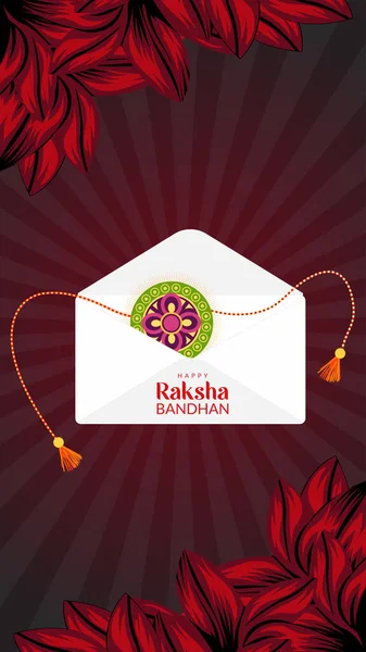 Traditional Indian Festival Happy Raksha Bandhan Portrait Template Design Stock Illustration