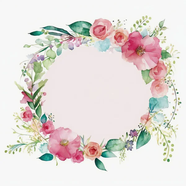 Floral Frame Elegant Greeting Cards Προσκλήσεις Και Ανακοινώσεις Γάμου Χώρο — Φωτογραφία Αρχείου