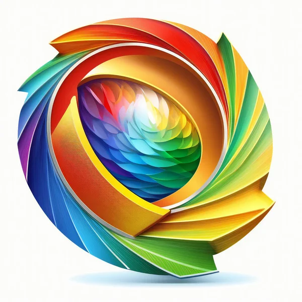 Dynamic Circular Logo Designs Bold Colorful Illustrations White Background — Stock Photo, Image