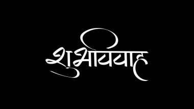 Shubhvivah düğünü Hintçe hat vektörü