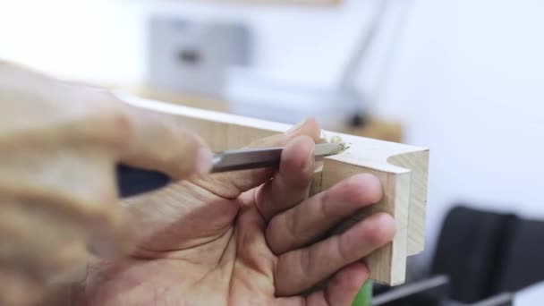 Luthier Řezání Krku — Stock video
