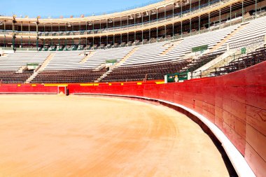 Arenanın kısmi ayrıntıları ve bir boğa güreşi gibi duruyor.