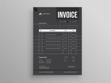 Money receipt, Trending, Pricelist, Creative, modern, unique, clean, and professional corporate company business invoice template design clipart