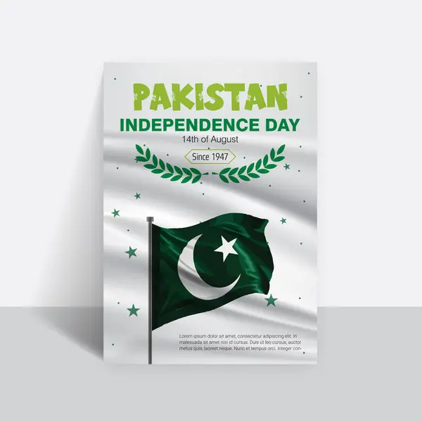 stock vector Happy 14th August Pakistani Independence Day Flyer Template Design