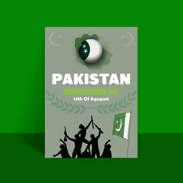 stock vector Happy 14th August Pakistani Independence Day Flyer Template Design