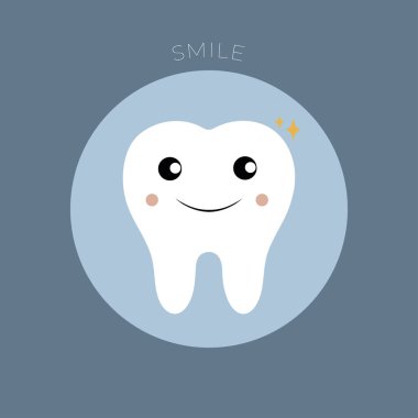 Şirin Gülümseyen Diş Arkaplanı Duvar Kağıdı Orijinal İllüstrasyon Vektörü 