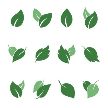 Vektör yeşil yaprak simgeleri