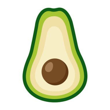 Vektör avokado ikonu. Düz illüstrasyon beyaz üzerine izole. 