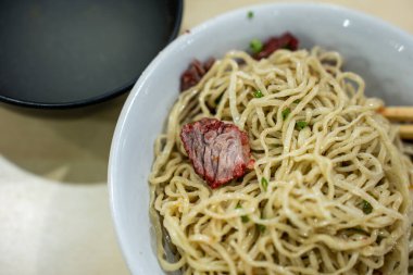 Mie Daging Merah, Red Pork Erişte - Pasar Baru, Jakarta, Endonezya