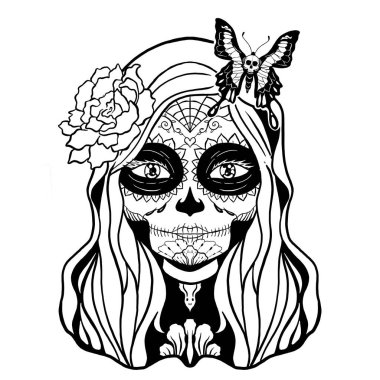 Santa Muerte Mekanik el çizimi