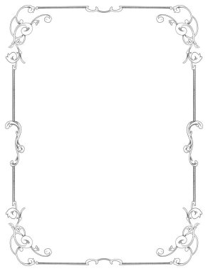 Kraliyet desen kenarı ve çerçeve çizimi