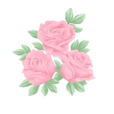 Pembe gül çiçekli resim deseni