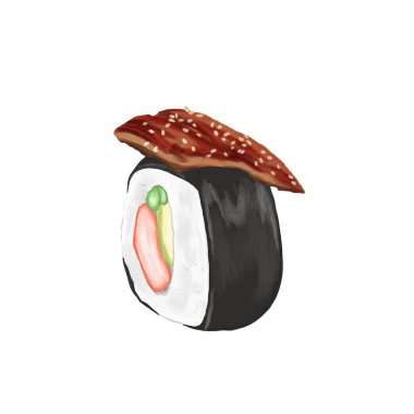 unagi donburi sushi menü çizimi