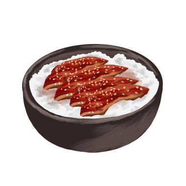 Unagi eti barbekü kasesi menü çizimi