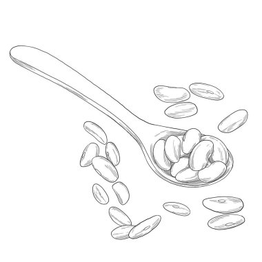 Kaşık çizimindeki badem.