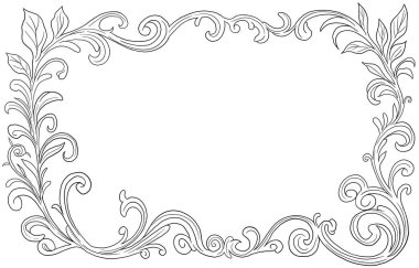Kabartma vintage tarzı, çiçek kenarı ve çerçeve