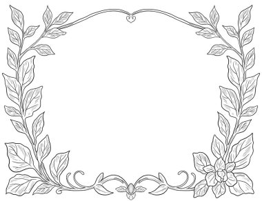Kabartma vintage tarzı, çiçek kenarı ve çerçeve