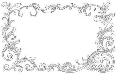 Kabartma vintage tarzı, çiçek kenarı ve çerçeve