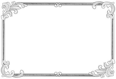 Kenarlık ve çerçeve için kraliyet parşömen illüstrasyonu