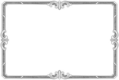 Kenarlık ve çerçeve için kraliyet parşömen illüstrasyonu