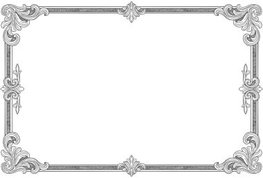 Kenarlık ve çerçeve için kraliyet parşömen illüstrasyonu