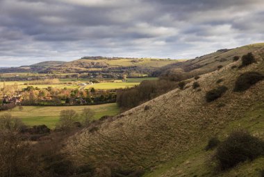 Güney çıkışlarındaki Fulking yamacından doğuya doğru batı Sussex güney doğu İngiltere