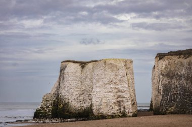 Kuzeydoğu Kent 'in kuzey doğu İngiltere' deki Botany Bay Broadstairs 'teki ayırt edici deniz yığınları ve tebeşir uçurumları