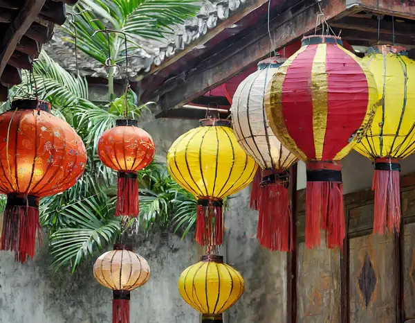 stock image A traditional Vietnamese silk lantern festival