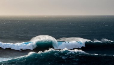 Sanatsal arka planlar için mavi tonlarda soyut okyanus dalgaları deseni