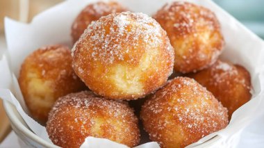 Apple fritters with cinnamon sugar clipart