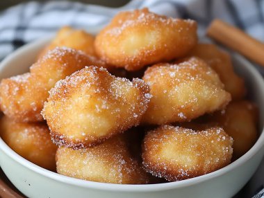 Apple fritters with cinnamon sugar clipart