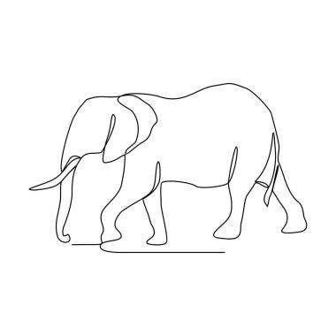 Uçsuz bucaksız ovalardaki sürekli fil çizimleri besin vektör illüstrasyonunu arıyor. Hayvan aktivitesi tasarımı illüstrasyon basit doğrusal vektör konsepti. Hayvan Vahşi Yaşam Tasarımı .