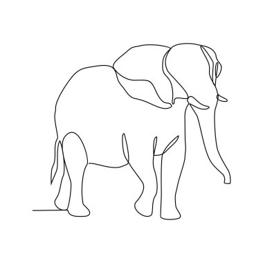 Uçsuz bucaksız ovalardaki sürekli fil çizimleri besin vektör illüstrasyonunu arıyor. Hayvan aktivitesi tasarımı illüstrasyon basit doğrusal vektör konsepti. Hayvan Vahşi Yaşam Tasarımı .