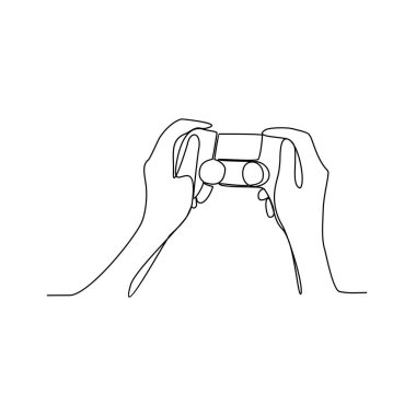 İnsanların aralıksız çizdiği bir çizgi, ev vektör illüstrasyonunun olduğu bir odada futbol oyunları oynuyor. basit doğrusal biçim vektör tasarım konseptinde video oyunları aktivite illüstrasyonu oynanıyor.