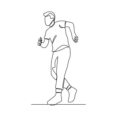 Break dans yapan insanların sürekli bir çizgi çizimi vektör tasarım illüstrasyonu. Breakdance dört ana elementten oluşur: Toprock, Downrock, Power Motions ve Freezes. Breakdance tasarım konsepti.