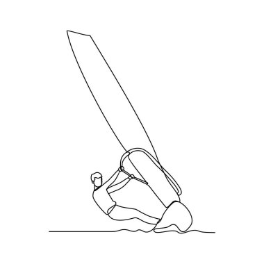 Kanat folyosu spor vektörü illüstrasyonunun kesintisiz bir çizimi. Kanat folyo tasarımı basit, sürekli stil vektör kavramında. Varlık vektör tasarımı illüstrasyonunuz için spor temaları tasarımı.