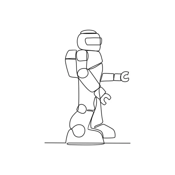 Robot vektör çiziminin sürekli çizimi. Basit doğrusal tasarım illüstrasyonunda yüksek doğruluk ve tekrarlanabilirlik derecesine sahip belirli görevleri yerine getirmek üzere programlanabilir makine dizayn edildi